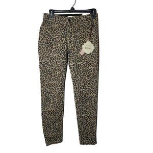 NWT Knox Rose Women's Mid-Rise Ankle Skinny Leopard Animal Print Jeans Size 6